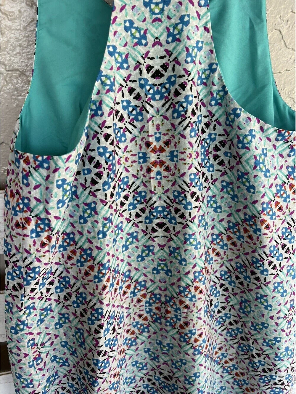 The Limited Halter Dress Extra Small Blue Red Maxi Sleeveless Geometric Women's